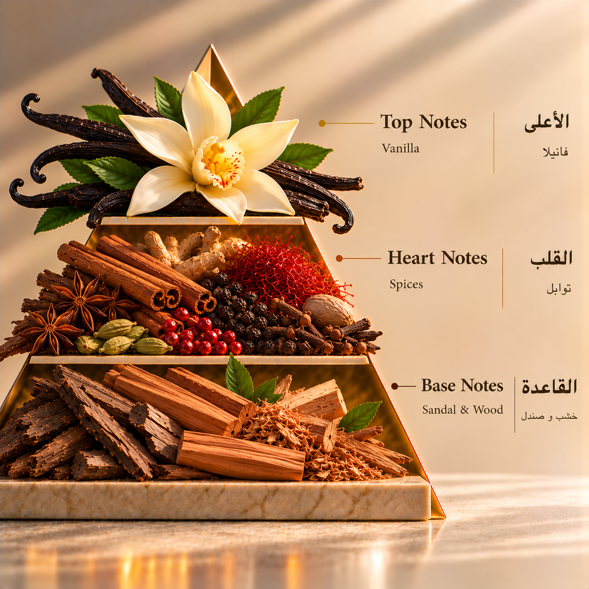 Fragrance pyramid / الهرم العطري — Reham Oil